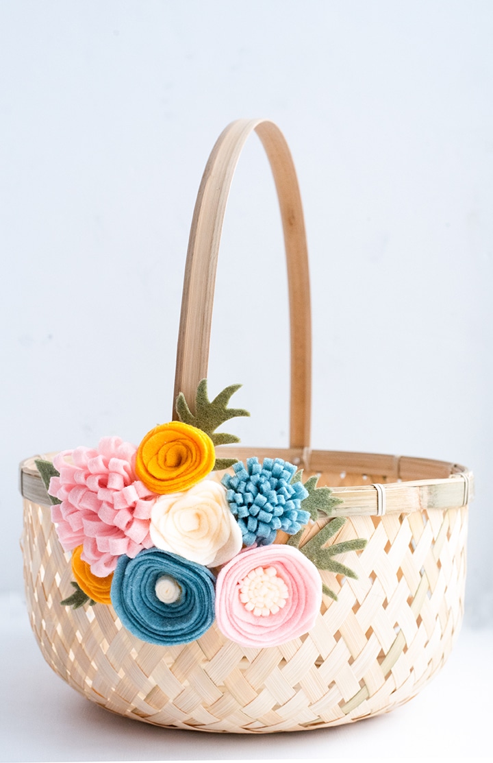 DIY Felt Flower Easter basket