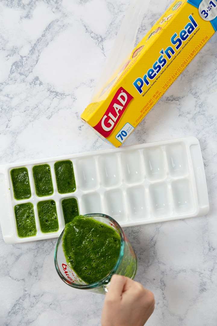 green smoothie ice cubes make morning smoothies so easy!