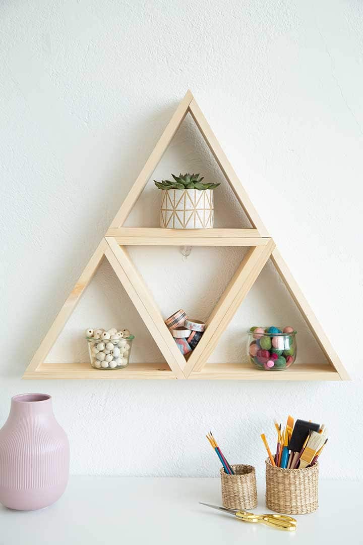 DIY Multi Triangle Wood Shelf