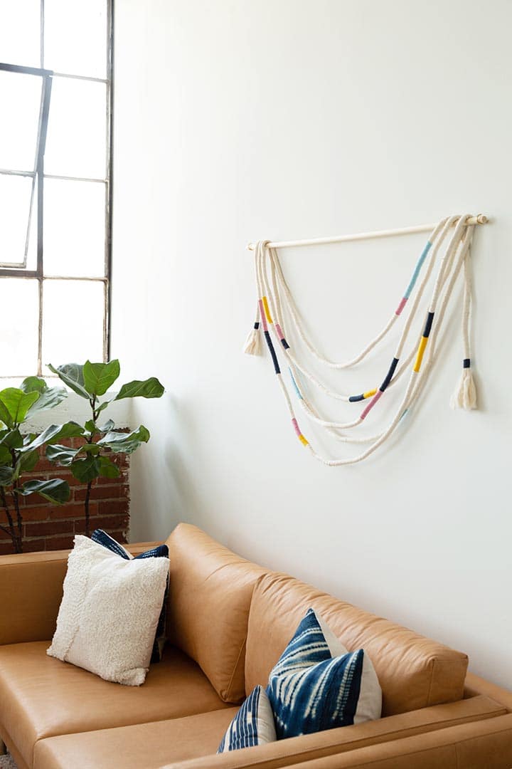 DIY Wrapped Rope Wall Hanging
