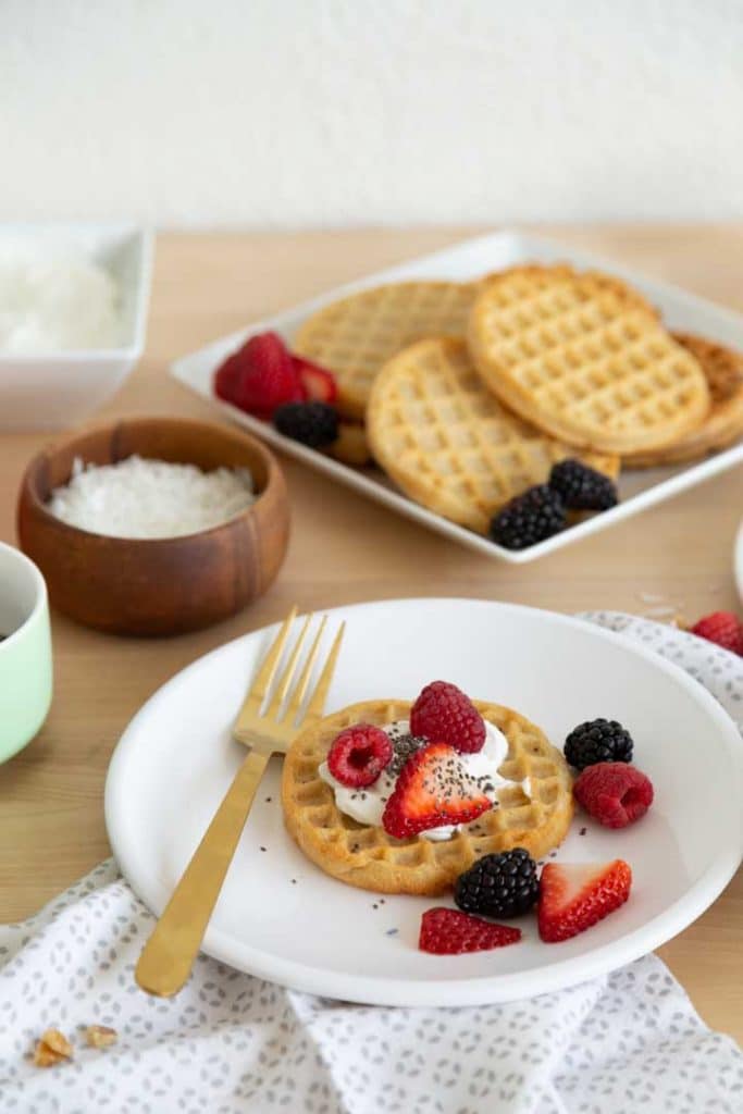 Waffle yogurt parfait breakfast