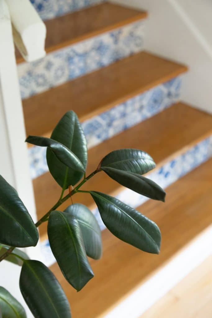 DIY Tile Patterned removable wallpaper stair risers