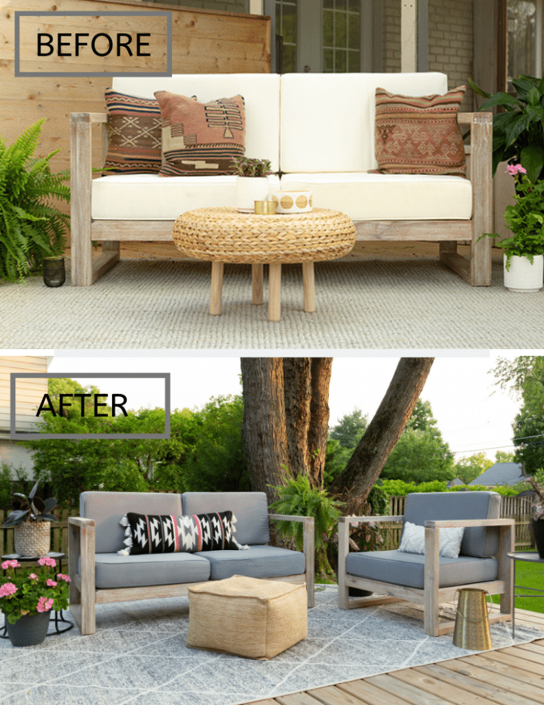 How to dye outdoor cushion covers before and after