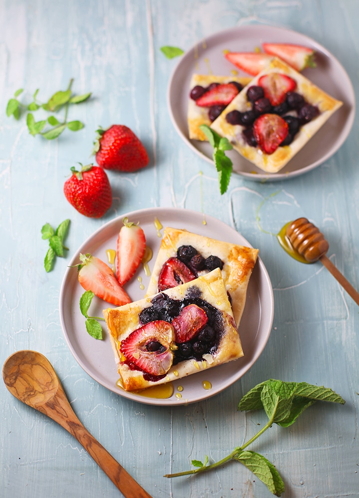 Honey and Berry Puff Pastry Tarts