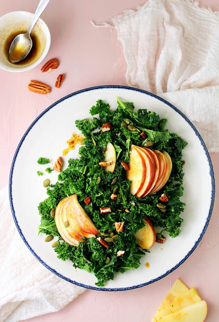 Kale Salad with Apples and Nuts