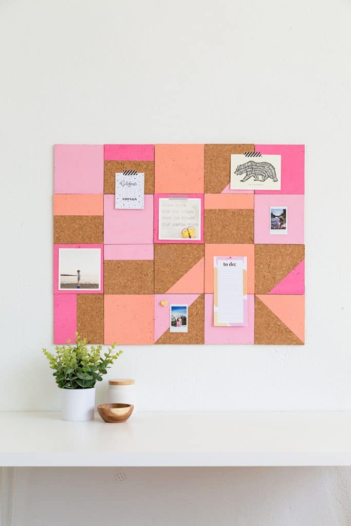 DIY Color block Cork board #DIY #corkboard #cork #FUN365