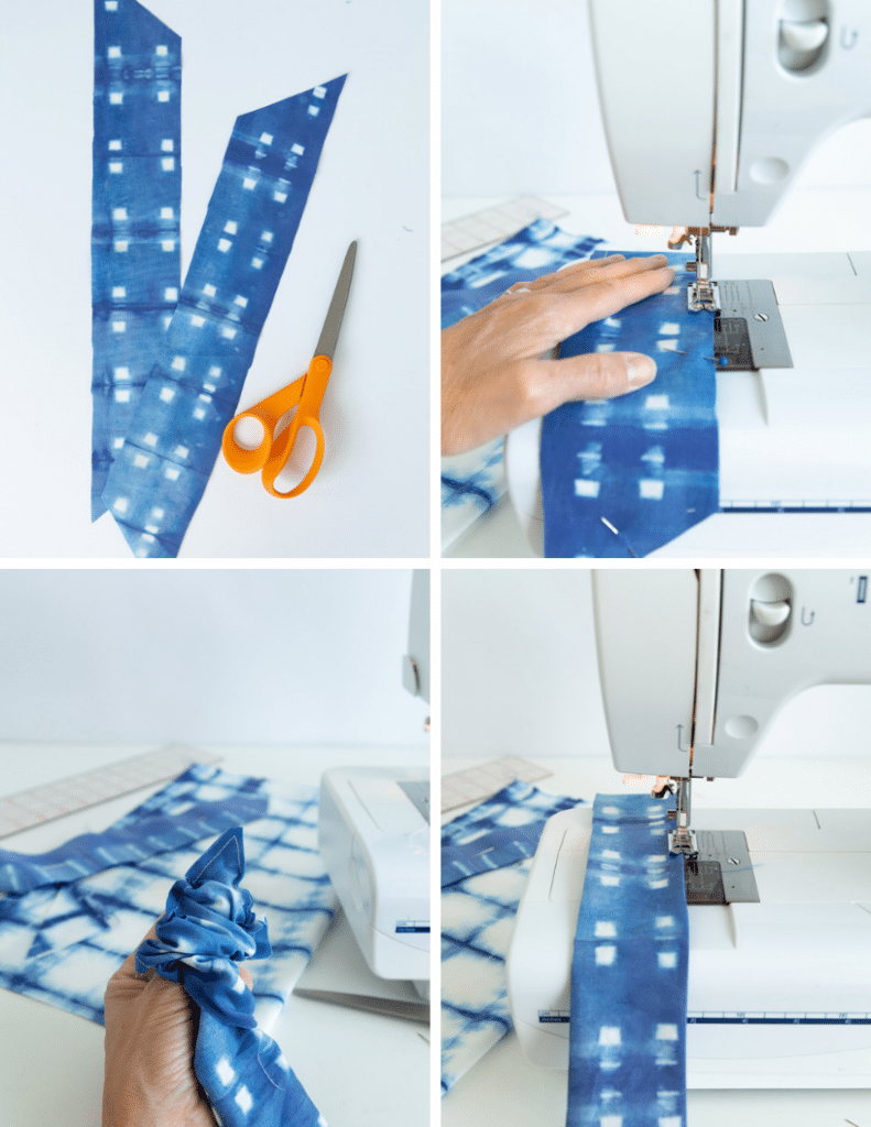 How to sew a DIY Scarf Ponytail Holder 