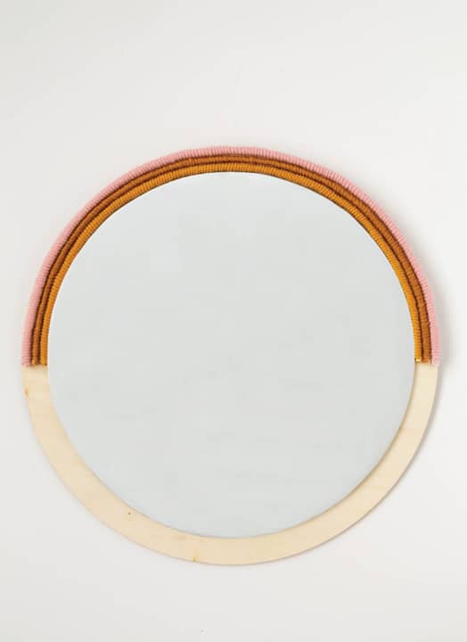wrapped rope circle mirror