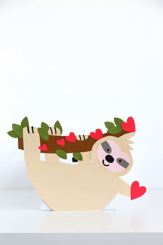 sloth valentine card box