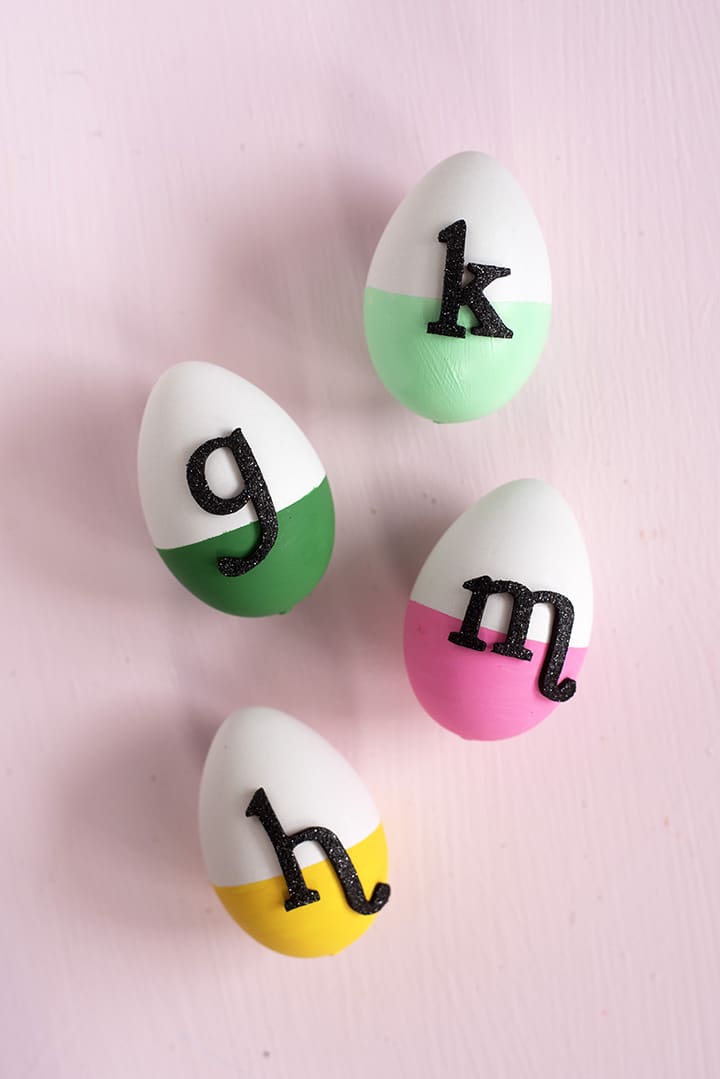 DIY Modern Initial Easter Eggs