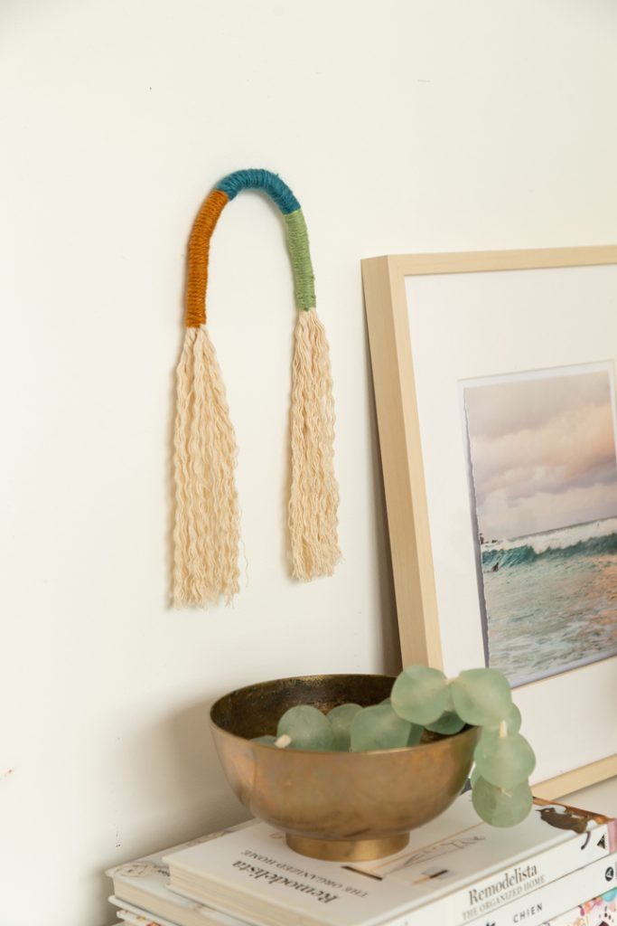 diy wrapped rope wall art