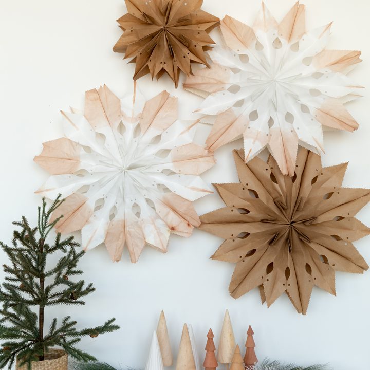 DIY Paper Lunch Bag Snowflakes // Sustainable Holiday Decor