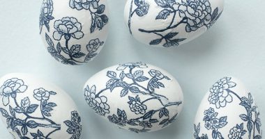 blue and white easter eggs