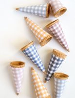 Free Printable Gingham Ice Cream Cone Wrappers