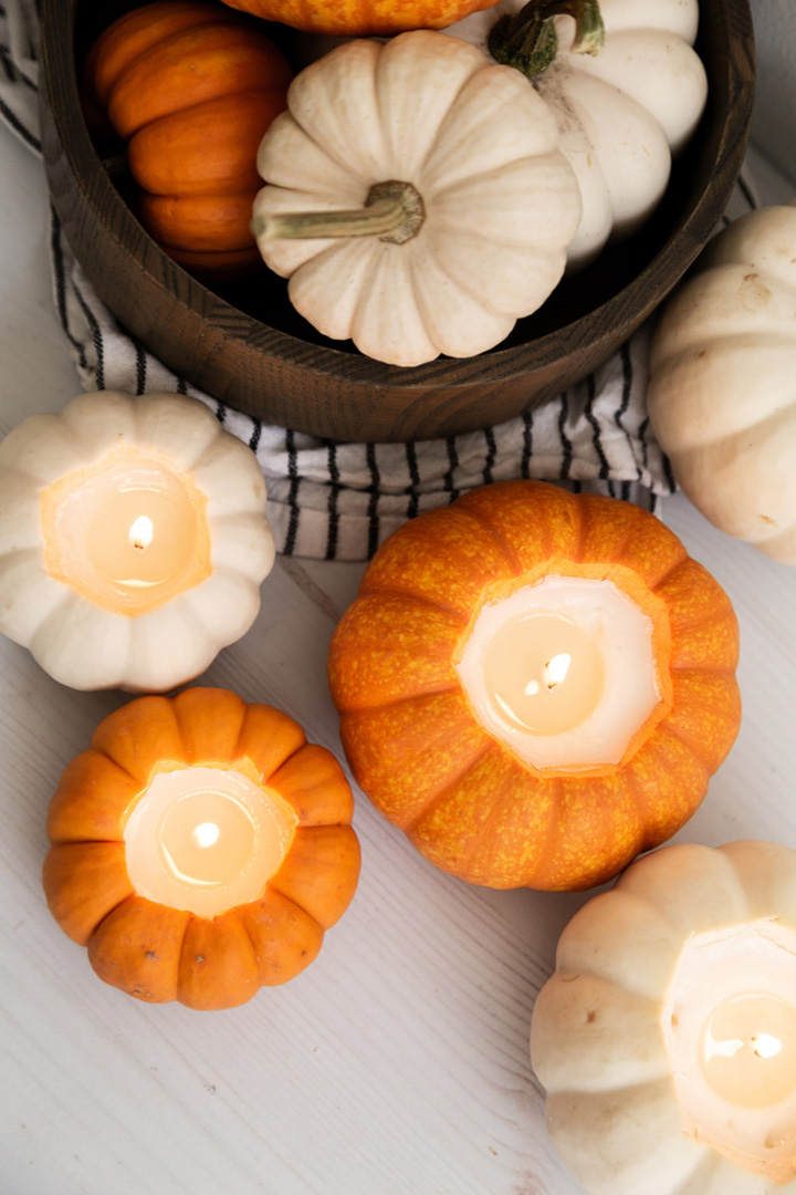 DIY Pumpkin Candles