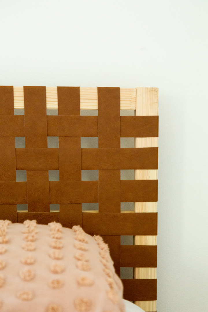 Ikea Hack DIY Leather Woven Headboard