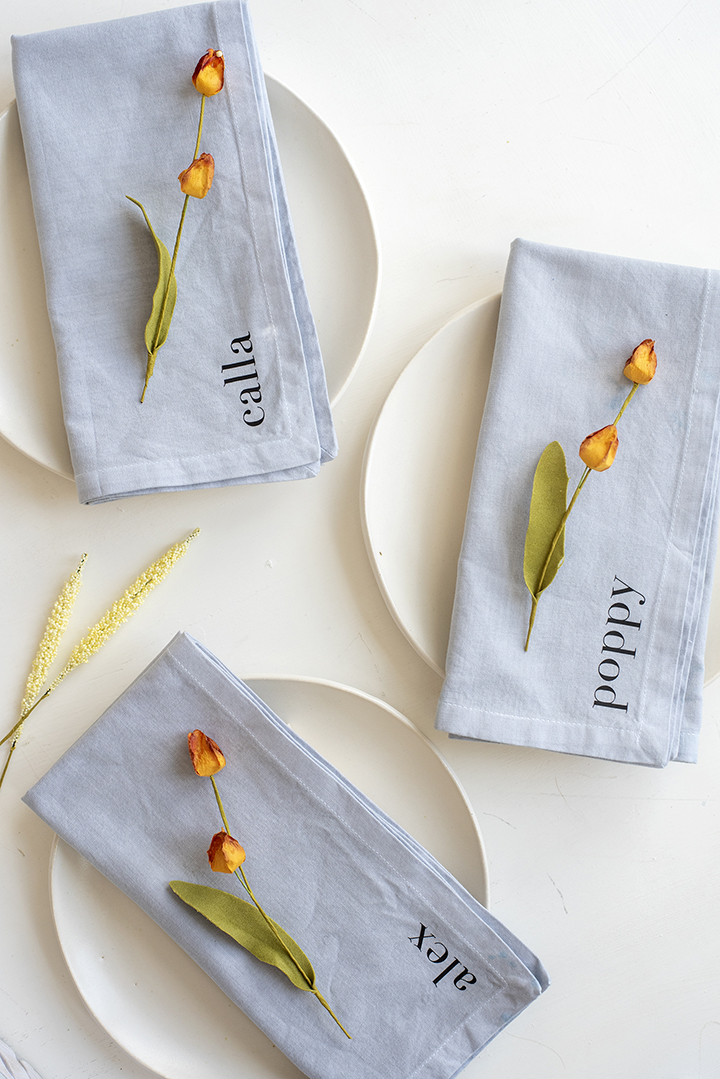 DIY Personalized Cloth Napkins with Cricut