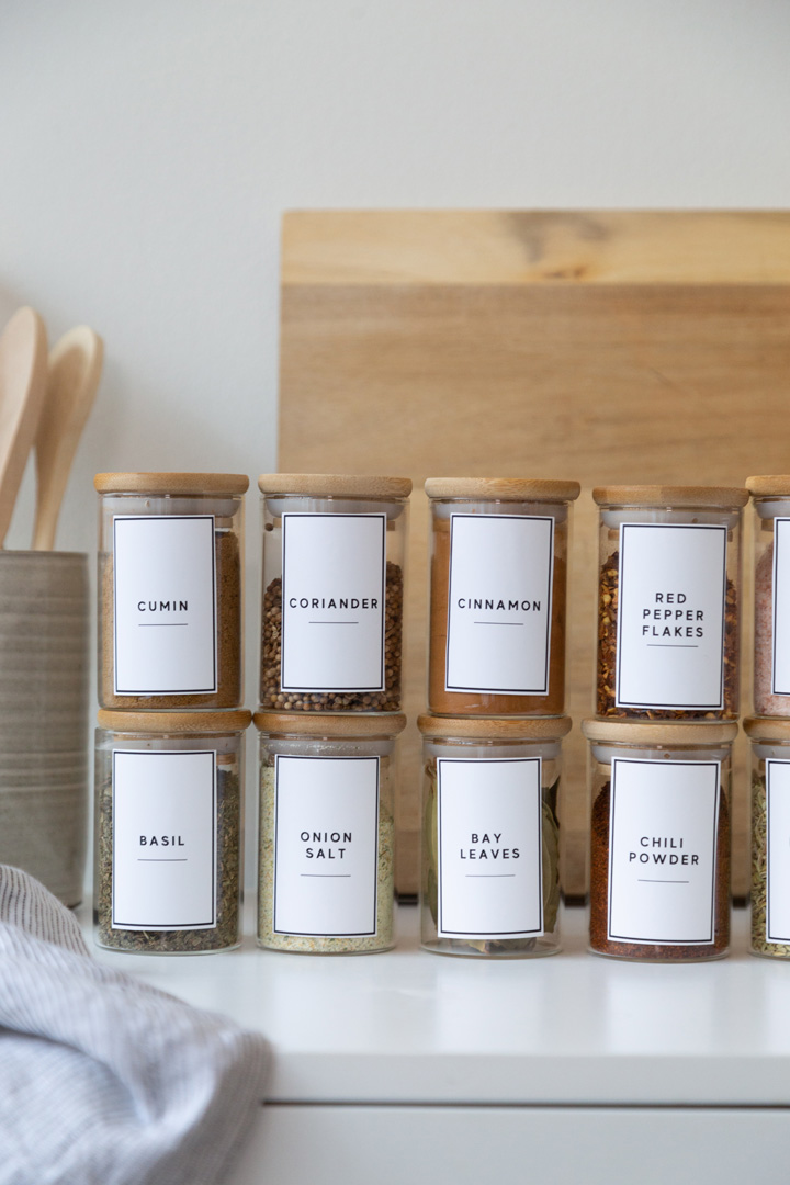 Spice jar labels (with free printables!) - The Kiwi Country Girl