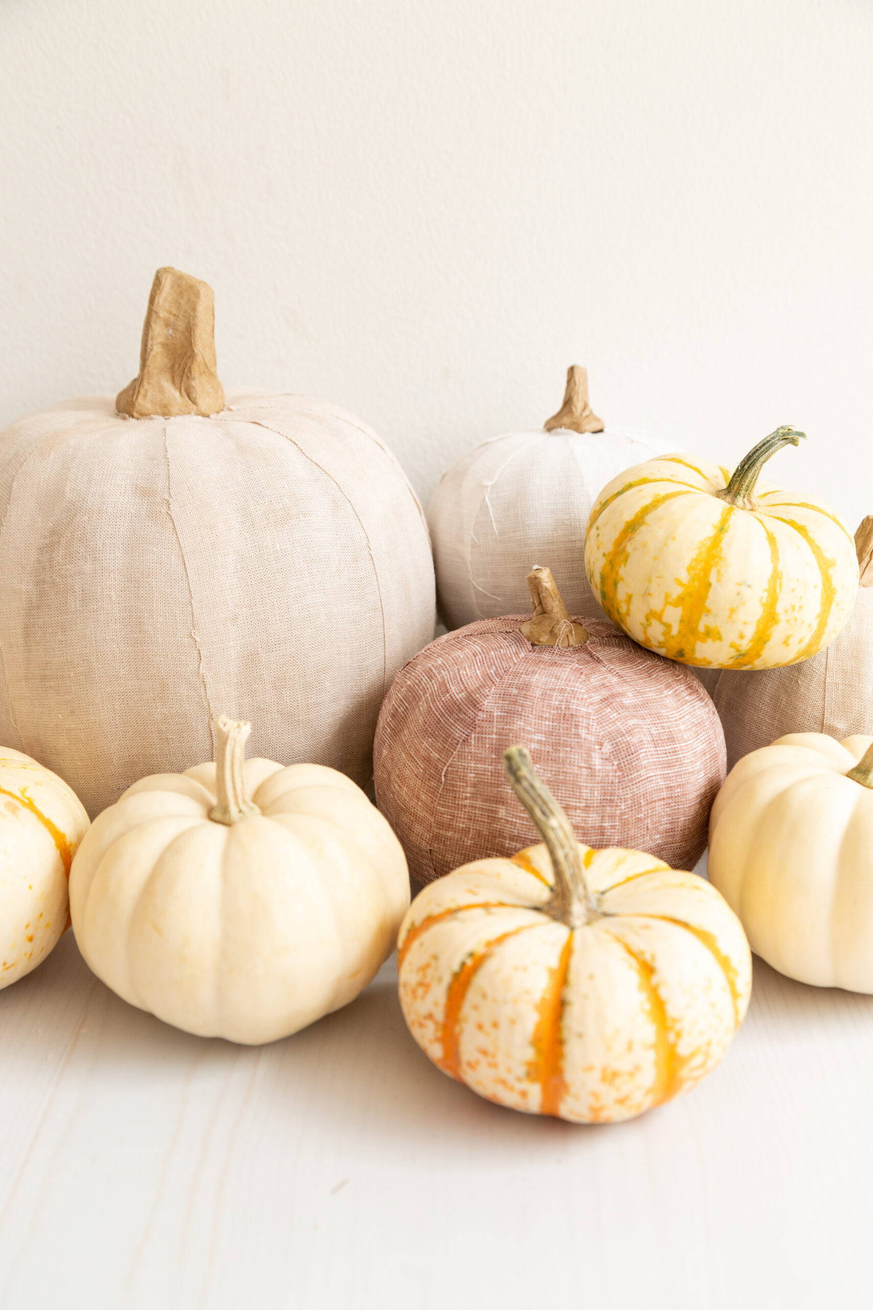 Fabric covered pumpkins