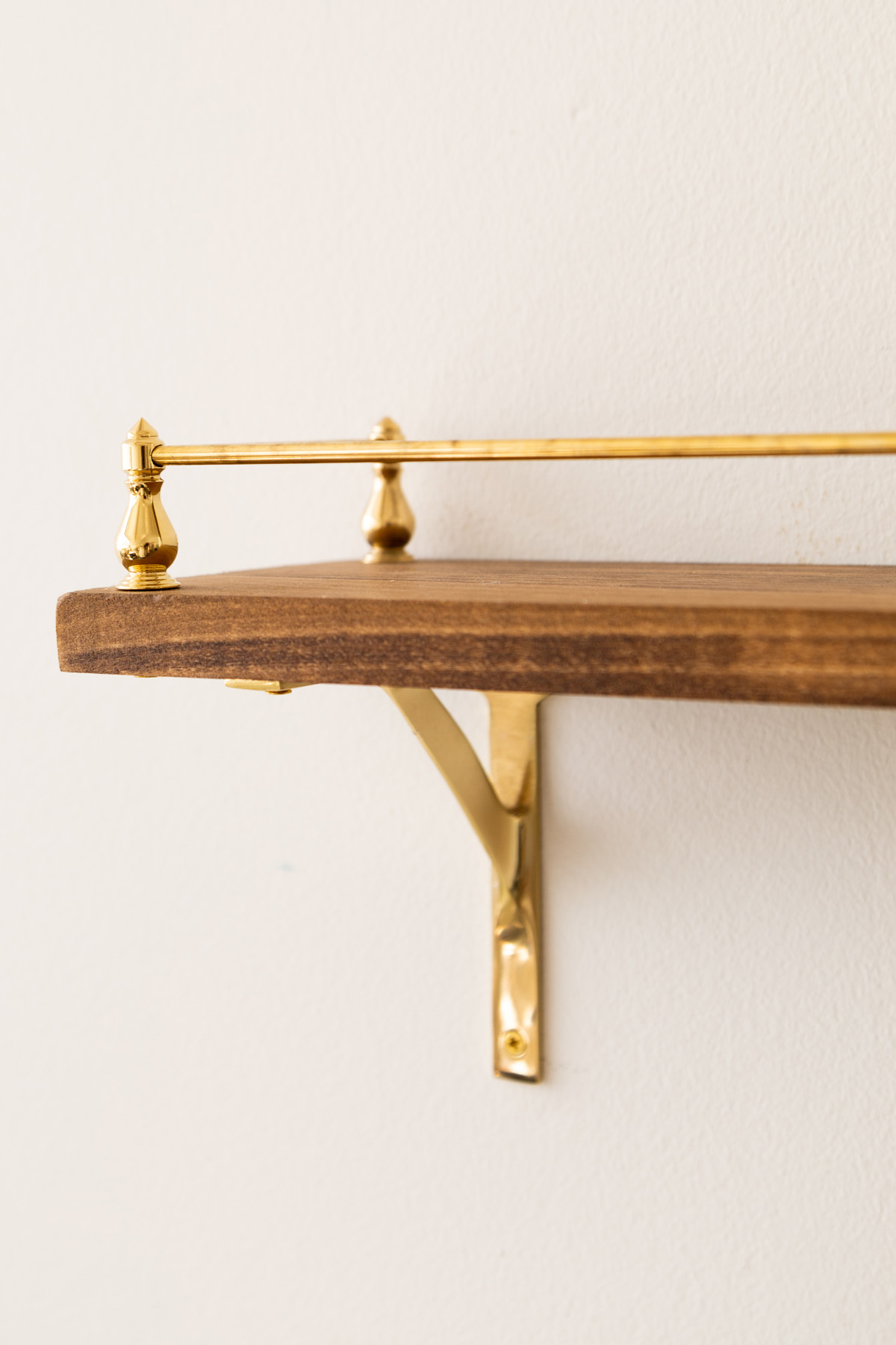 brass rail shelf