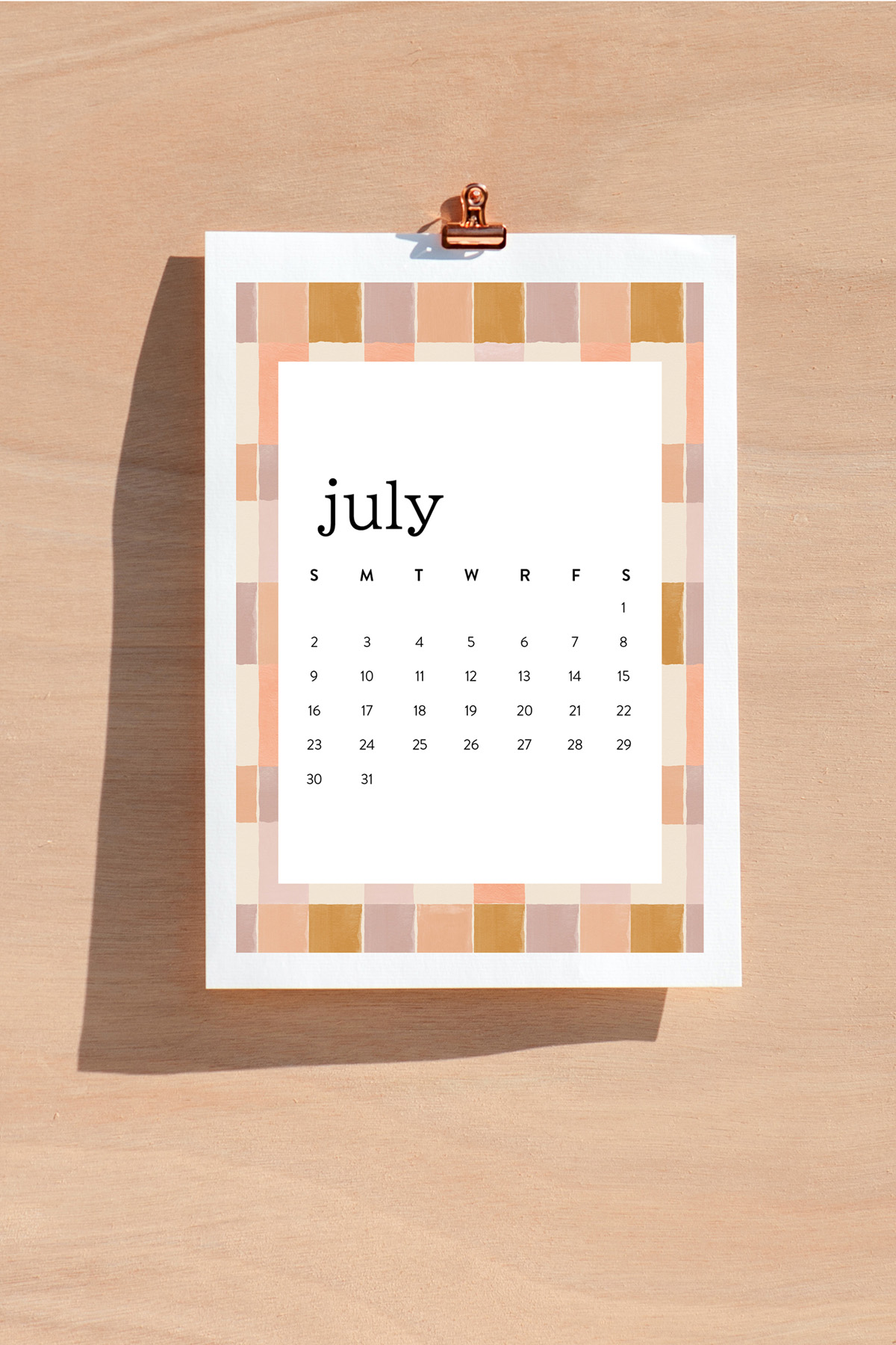 july printable calendar 